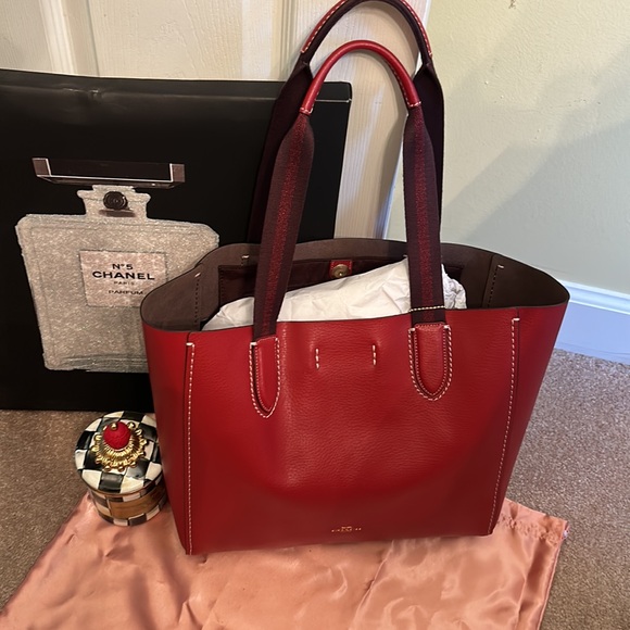 Coach Tote - Cranberry with a Brown Interior - Picture 2 of 11